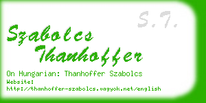 szabolcs thanhoffer business card